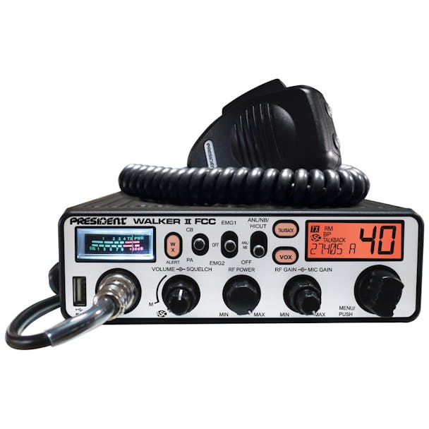 Walker II FCC 40 Channel CB Radio With Weather Alerts And SWR Meter - Orange