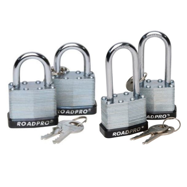 RoadPro Laminated Steel Padlock With Bumper Guard (Options)