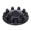 Matte Black Pointed Front Axle Cover With Removable Hubcap & 33mm Thread-On Lug Nut Covers