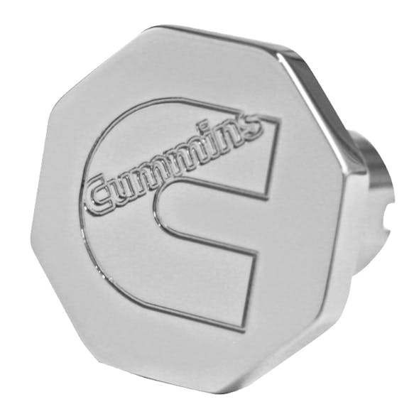 Engraved Cummins Logo Tractor Trailer Air Brake Knob Octagonal - Chrome
