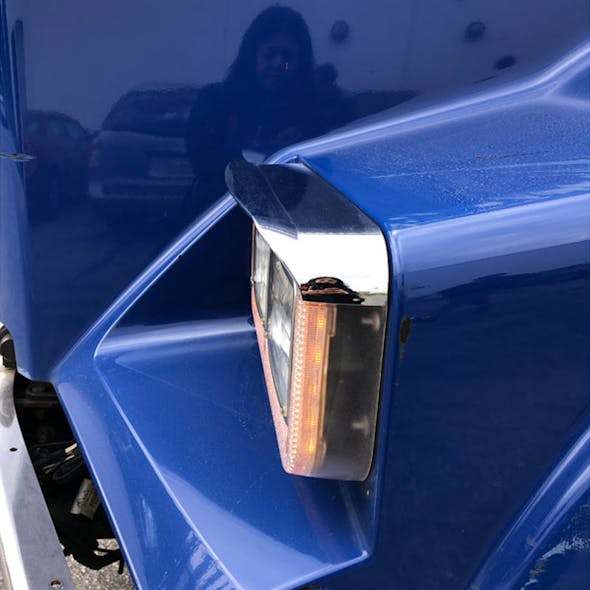 Rectangular Dual Headlight Sealed Transparent LED Bezel with Visor - Profile View