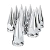 10 Pack of Chrome Plastic 33mm Push On Super Spike With Flange Nut Covers