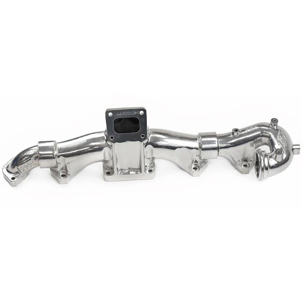 Cummins ISX15 X15 Exhaust Manifold Polished Ceramic Front View