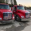 Peterbilt Old Glory Flag Premium Bug Screen On Truck 2