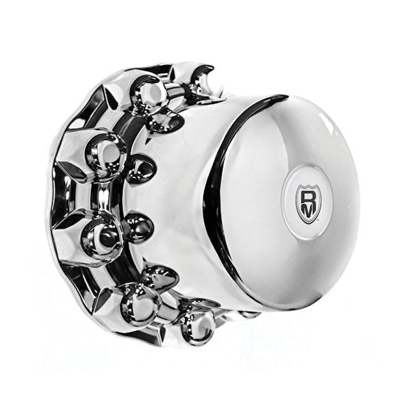 Alcoa Style Chrome One-Piece Rear Hub Axle Cover System 087100S - Thumbnail