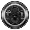 7" Round LED Halo Ring High & Low Beam Projector Headlight - Black