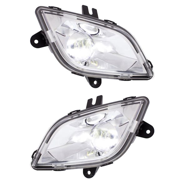 Freightliner Cascadia Chrome LED Fog Light LEDs On