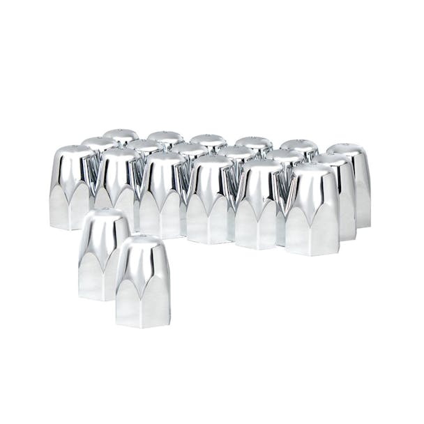 20 Pack of Chrome 1 1/2" Push On Tall Nut Cover
