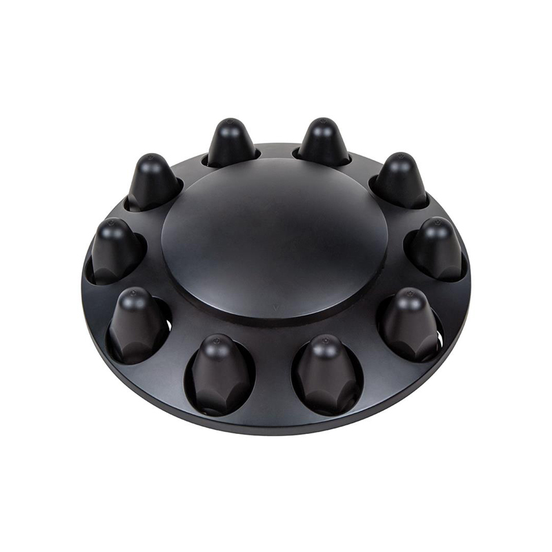 Matte Black Pointed Front Axle Cover With Removable Hubcap & 33mm