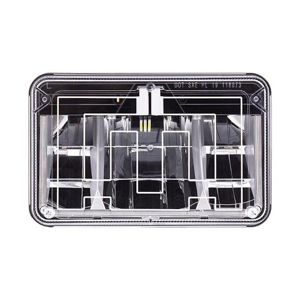 Rectangular Heated Polycarbonate Light 4"x6" High Power LED Low Beam Front View  