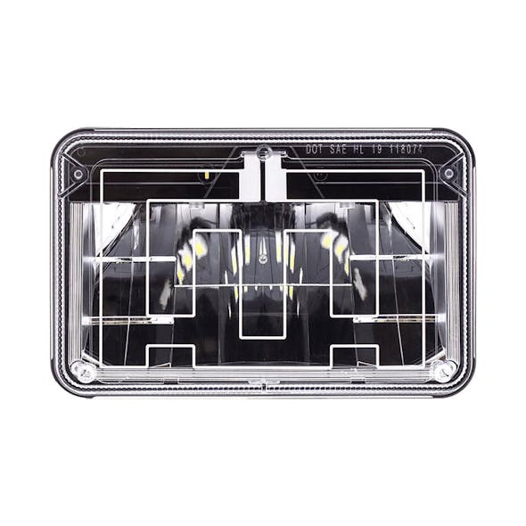 Rectangular Heated Polycarbonate Light 4"x6" High Power LED High Beam Front View  