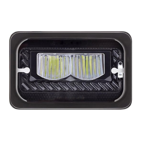 4"x6" High Power LED Heating Light Black High Beam Front View