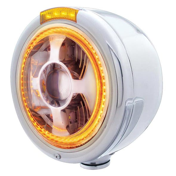 Stainless Steel Bullet Half Moon Headlight LED Projection Headlight And Turn Signal