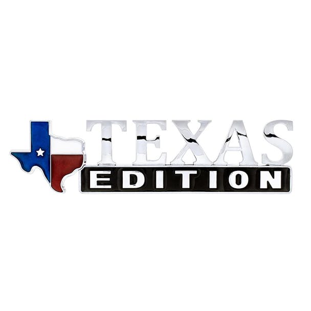Chrome Plated Plastic Texas Edition Accent Emblem Normal Front View