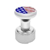 Chrome 1/2"-13 Thread-On Flag Gearshift Knob With Adapter - 9/10 US Top