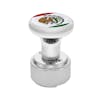Chrome 1/2"-13 Thread-On Flag Gearshift Knob With Adapter - 9/10 Mexico Top
