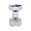 Chrome 1/2"-13 Thread-On Flag Gearshift Knob With Adapter - 9/10 Texas Side