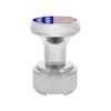 Chrome 1/2"-13 Thread-On Flag Gearshift Knob With Adapter - 9/10 US Side