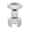 Chrome 1/2"-13 Thread-On Flag Gearshift Knob With Adapter - 13/15/18 Mexico Side