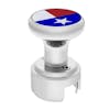 Chrome 1/2"-13 Thread-On Flag Gearshift Knob With Adapter - 13/15/18 Texas Top