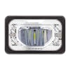 4"x6" High Power LED Heating Light Chrome Low Beam Front View