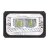 4"x6" High Power LED Heating Light Chrome High Beam Front View