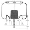 Peterbilt Rolling Lobe Air Spring W017038808 W017038923 1R12069 - Dimensions View