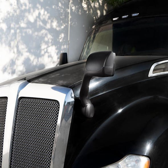 Kenworth and Peterbilt Hood Mirrors Installed