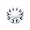 Chrome Pointed Front Axle Cover with 33mm Thread-On Lug Nut Covers Top Down Product View