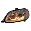 Freightliner M2 Projector Headlight Pair With LED Dual Function Sequential Light Bar - Sequential DRL
