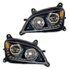 Peterbilt 579 587 Blackout Headlight With LED Halo Position Rings - Default