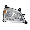 Peterbilt 579 587 Chrome Headlight With LED Halo Position Rings - Passenger Side