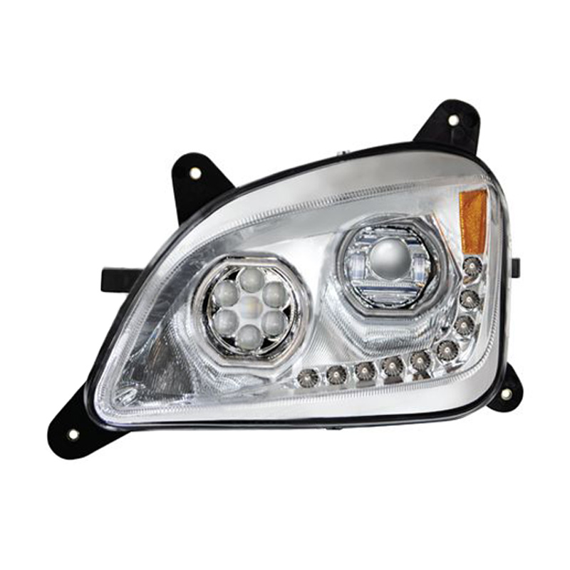 Peterbilt 579 587 Chrome Projector Headlight With DRL And