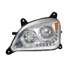 Peterbilt 579 587 Chrome Headlight With LED Halo Position Rings - Driver Side