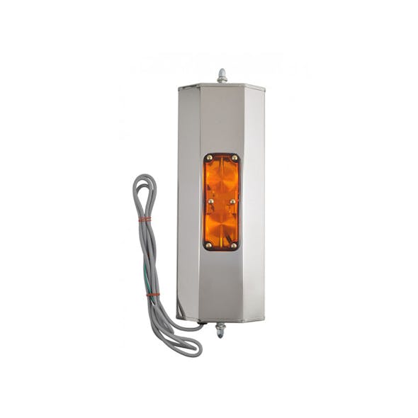 Mirror 6" x 16" Stainless Steel West Coast Heated w/ Clearance Marker - Front View