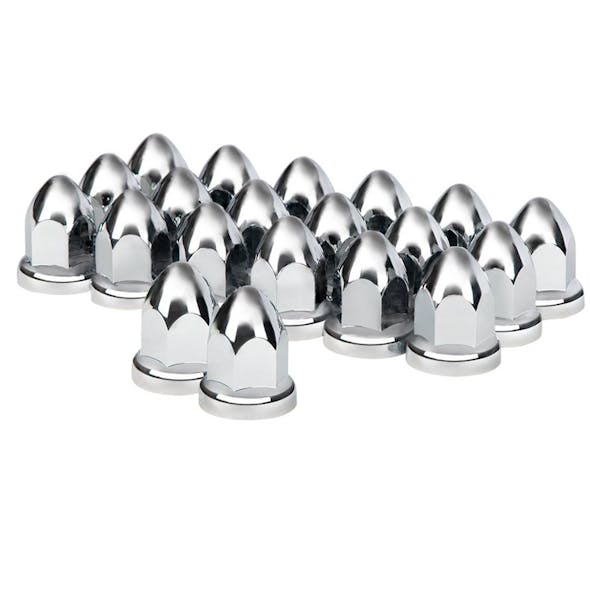 Chrome 33mm PushOn Bullet Nut Covers Raney's Truck Parts