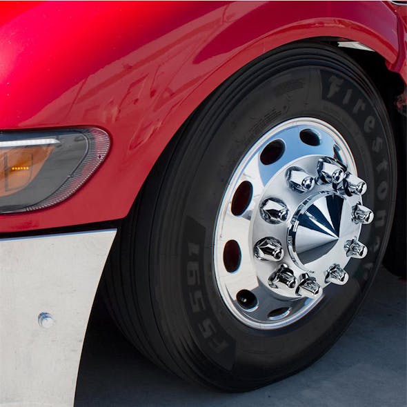 Chrome 1 1/2" Push On Tall Nut Cover On Truck