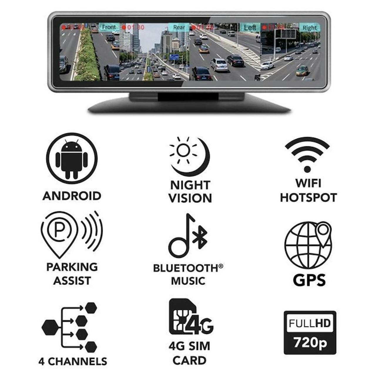 Universal Heavy Duty Live Stream DVR Dash Cam With 4G Wifi GPS - Raney's  Truck Parts