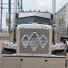 Peterbilt 388 389 Stainless Steel Triple Diamond Louvered Grill Insert By RoadWorks - Close Up