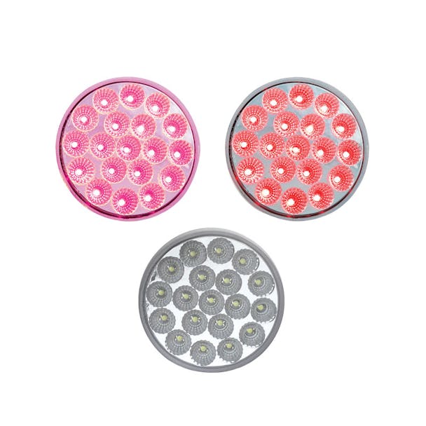 4" Round Dual Revolution Breast Cancer Awareness Pink/Red Stop Tail Turn Combo Light - Default