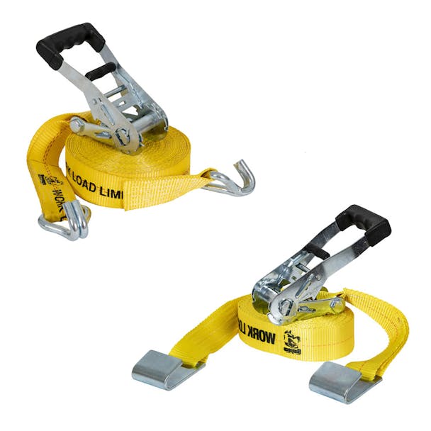 2" Wide Ratchet Strap Assembly With Rubber Grip - Both