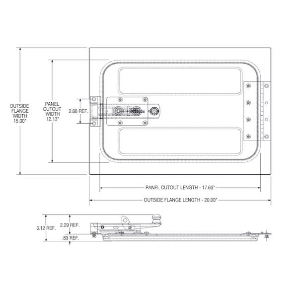 Aluminum G1 Dry Freight Vent Door - Diagram