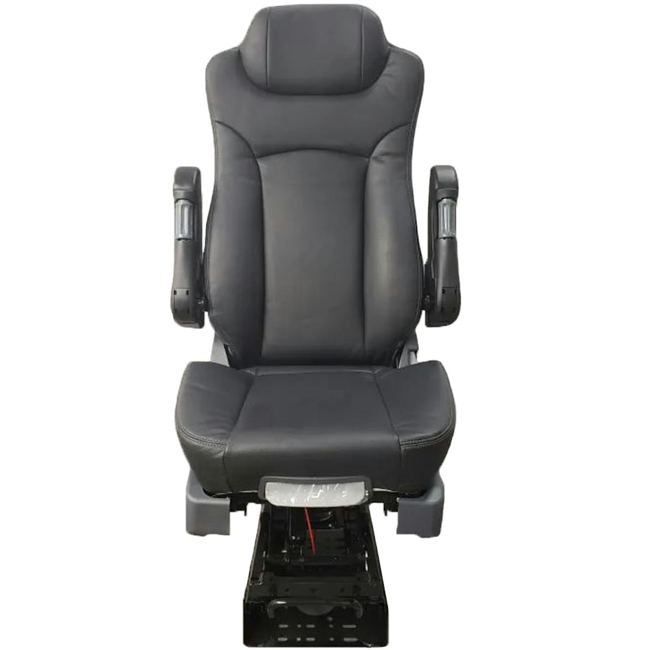 Prime TC300 Series Air Ride Suspension Genuine Grey/Black Leather Truck Seat with Arm Rests