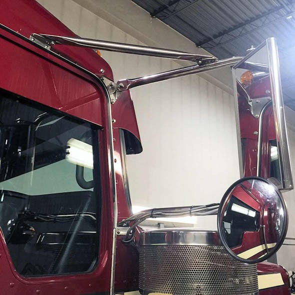 Extended Kenworth W900 Mirror Brackets for Cab Mounted Mirrors by 12 Gauge Customs