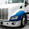 Peterbilt 579 587 & Kenworth T660 LED Projector Fog Light - Front bumper view on