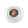 Chrome Military Steering Wheel Horn Button With Bezel - Marine Corps