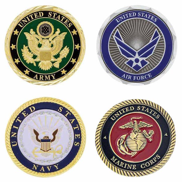 Chrome Military Steering Wheel Horn Button With Bezel - Close Up Branches