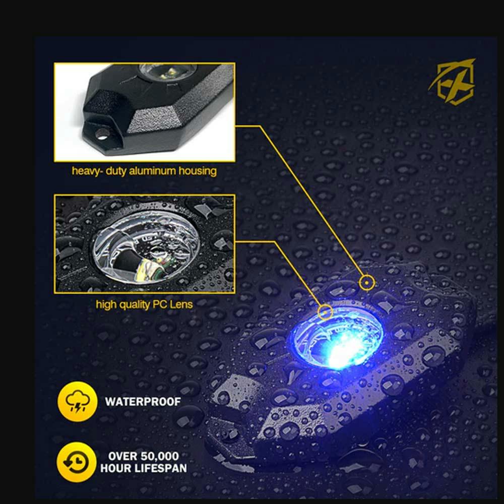 RGBW Multi-Color LED Rock Light Kit With Remote - Raney's Truck Parts
