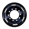 22.5" x 8.25" Oval Aluminum Wheel With Off-Center Vent Hole - Black Forward