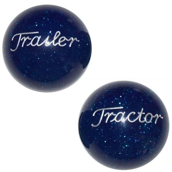 Blue Glitter Tractor Trailer Engraved Air Brake Knobs